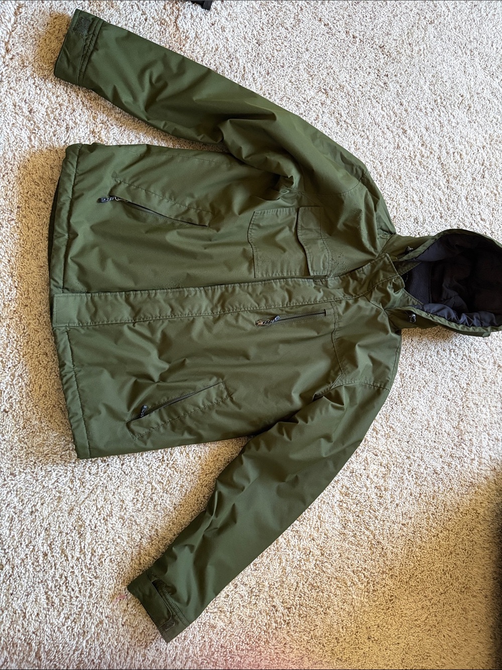 Swiss Tech Olive Green Hooded Raincoat